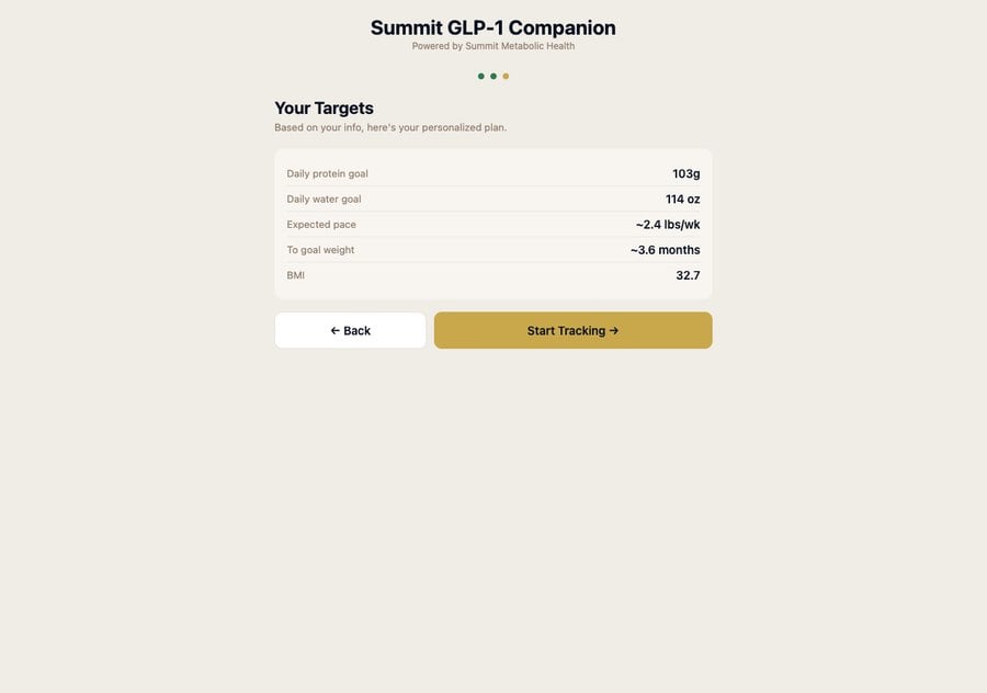 Summit Companion personalized targets