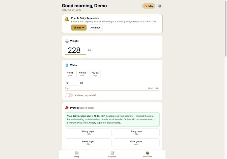 Summit Companion daily logging dashboard